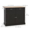 Rolling Kitchen Island with Drop Leaf Wood Breakfast Bar, Farmhouse Kitchen Cart with 2 Drawers, Adjustable Shelves for Dining Room