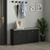 Shoe Storage with Seat, Upholstered Hallway Bench, Shoe Bench with 2 Flip Drawers and 4 Vents for 8 Pairs of Shoes