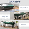 39 Inches Upholstered Bedroom Bench, Modern End of Bed Bench with Steel Legs, Green
