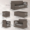 6 Pieces Wicker Patio Furniture Set with Cushions, 7-Seater Rattan Patio Sofa Set with Storage Table
