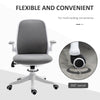 360° Swivel Office Chair Task Chair, Breathable Fabric Computer Chair with Flip-up Arms and Adjustable Height, Grey