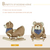 Qaba Baby Rocking Horse, Plush Animal Rocker Bear with Realistic Sound, Seat Belt, Handle Grip for 18-36 Months, Brown