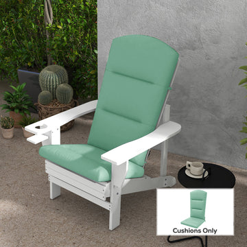 Patio Chair Cushion for Adirondack Chairs Replacement Cushion with Back and Ties, Green