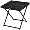 Patio Wicker Coffee Table, Outdoor PE Rattan Garden Folding Side Table, 15.75