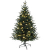5ft Prelit Artificial Christmas Tree with 542 Tips, Warm White LED Lights, Steel Base, Hinged Xmas Tree, Auto Open