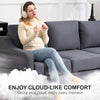 3 Seater Sofa, Modern Couch with Pocket Spring, Linen Upholstered, Thick Padded