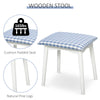 Makeup Vanity Desk with Round Mirror and 2 Drawers, Dressing Table with Cushioned Stool Set for Bedroom (White)