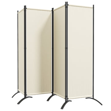 Folding Room Divider, Privacy Screen for Home Office Bedroom, 5.6FT Tall, Cream White
