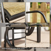 Patio Glider Outdoor Glider Chair with Breathable Mesh Seat & Backrest, Armrests and Metal Frame, Light Mixed Brown