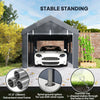 10' x 20' Carport, Heavy Duty Portable Garage with 6 Mesh Windows and 2 Doors, Dark Grey