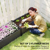 Vinyl Raised Garden Bed Kit, Set of 2 Elevated Garden Boxes with Open Bottom, Screwless Outdoor Planter Box