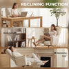 Office Chair with Foot Rest, Ergonomic Reclining Computer Gaming Chair w/ Snow Flannel Fabric, Thick Cushion, Cream White