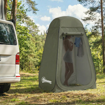 Pop Up Shower Tent, Portable Privacy Room for Outdoor Changing, Dressing, Fishing Storage with Carrying Bag, Green