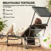 Outdoor Chaise Lounge Chairs, 2 PCS Folding Lounge Chairs with Adjustable 5-Position, Cushion, Canopy, Side Pocket