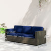 3-Seater Outdoor Sofa with Cushions, PE Rattan Conversation Patio Couch with Pillows for Garden, Poolside