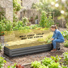 8'x2'x1' Galvanized Raised Bed, Large Elevated Planter Box for Growing Flowers, Herbs and Vegetables, Dark Grey