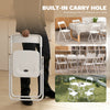 Folding Chairs 6 Pack, Plastic Foldable Chairs with Vent, Carry Hole and Steel Frame for Home, Office, Dining
