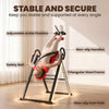 Soozier Heavy Duty Inversion Table with Protective Belt, Adjustable Folding Back Stretcher Machine with Headrest, Red