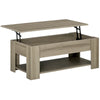 Lift Top Coffee Table with Hidden Storage Compartment and Open Shelf, Center Table for Living Room, White