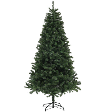 7.5ft Artificial Christmas Trees, Xmas Tree with 1346 Branch Tips, Auto Open Holiday Party Décor with Steel Base for Home Office, Green