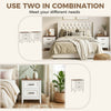 Farmhouse Nightstand Set of 2, Bedside Tables with 2 Drawers, Wood-Effect Top, White
