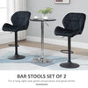 Bar Stool Set of 2 Fabric Adjustable Height Armless Upholstered Counter Chairs with Swivel Seat