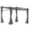 Metal Pergola with Sliding Roof Canopy, Retractable Pergola Canopy, 10' x 10'