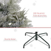 5 Feet Pencil Snow Flocked Artificial Christmas Tree with 517 Realistic Cypress Branches, Auto Open, Green