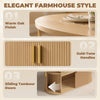 Dining Table Modern Farmhouse Kitchen Table Under-Table Cabinet Oak