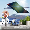 6.5x9.6ft Rectangle Aluminum Tilt Patio Umbrella, Garden Market Parasol, Outdoor Sunshade Canopy with Crank, Navy Blue