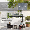 8 FT Aluminium Cantilever Patio Umbrella with 360° Rotation, Cross Base, Crank and Tilt for Garden, Patio, Dark Grey