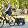 Soozier Bike Trailer with Foldable Storage Box and Lid, Quick Release Wheels, Reflective Stickers, Safety Flag