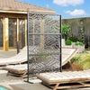 Metal Outdoor Privacy Screen, Freestanding Outdoor Divider with Stand, 78