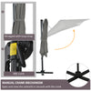8' x 8' Square Patio Hanging Offset Umbrella with 360° Rotation, Aluminum Outdoor Cantilever Market Parasol, Light Grey
