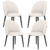 Modern Dining Chairs Set of 4, Upholstered Dining Room Chairs with Metal Legs, Shell Backrest, Padded Seat