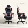 Computer Gaming Chair, PU Leather Office Desk Chair with Footrest, Swivel Wheels, 135° Reclining Back, Black