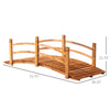6FT Wooden Garden Bridge Classic Arc Footbridge with Guardrails for Stream Pond Walkway, Orange