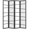5.6ft Folding Room Divider, 4 Panel Wall Partition with Wood Frame for Bedroom, Home Office, White