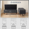 Storage Ottoman Bench, Linen-Look Upholstered Seat, 264 LBS Capacity, End of Bed Bench, Dark Grey