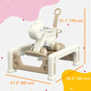 Qaba 5 in 1 Rocking Horse for Toddlers 1-6 Years with Balance Board, Push Handle, 4 Smooth Wheels
