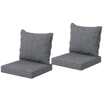 4-Piece Seat Cushion Pillows Replacement, Patio Chair Cushions Set with Back for Indoor Outdoor, Grey