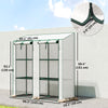 Portable Mini Greenhouse Green House with 3 Tier Shelves, Reinforced PE Cover, Roll-up Doors, 56.3