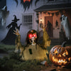 Halloween Animated Skeleton with Glowing LED Eyes, Animatronic Halloween Decorations, Battery Operated