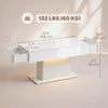 LED Coffee Table with Storage, High Gloss Modern Center Table with 2 Drawers and Remote Control for Living Room