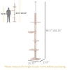 8.5ft Cat Climbing Tree 5-Tier Kitty Activity Center with Scratching Post Beige