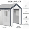 8' x 6' x 7.5' Heavy-duty Walk-in Greenhouse Outdoor Vegetable Plants Growing Warm House Seed Plant Growth Tent Polytunnel Shelter White
