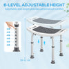Height Adjustable Shower Chair Padded Bath Seat for Senior,