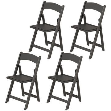 4 Pack Folding Chairs, Foldable Resin Chair with Padded Seat, Portable Indoor Outdoor Seat for Office Events Dining