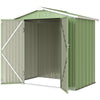 6.5' x 4' Outdoor Storage Shed, Metal Garden Shed with Lockable Double Doors, 4 Vents, Green
