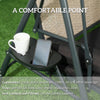3-Seat Patio Swing Chair, Outdoor Canopy Swing Glider with Adjustable Shade, Black